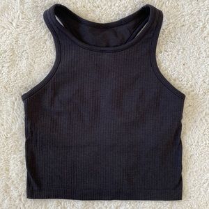 ❤️ Lululemon Black Ebb to Street Crop Tank Black Size 6
